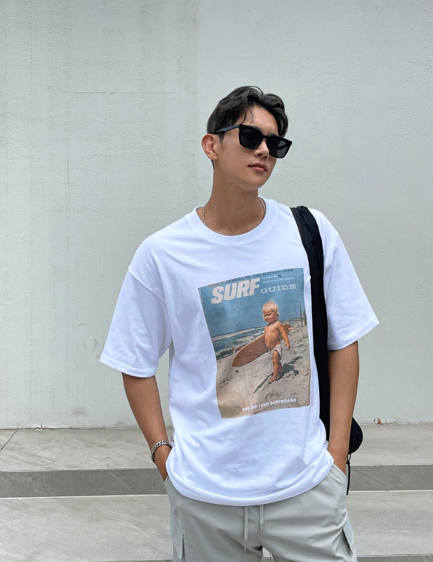 서핑 베이비 반팔 티셔츠